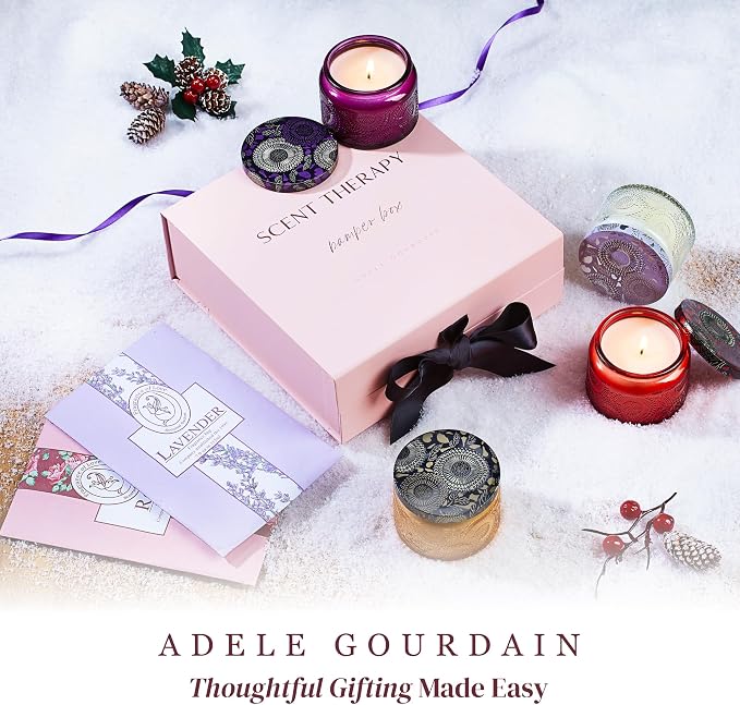 6-pc Scented Candle Gift Set for Women, Aromatherapy Inspired Adelegourdain