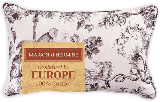 Maison d' Hermine Throw Pillow Covers 100% Cotton (12" x 20" - Pack of 1)