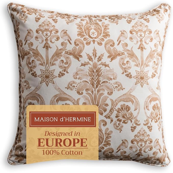 Maison d' Hermine Throw Pillow Covers 100% Cotton (20" x 20" - Pack of 1)