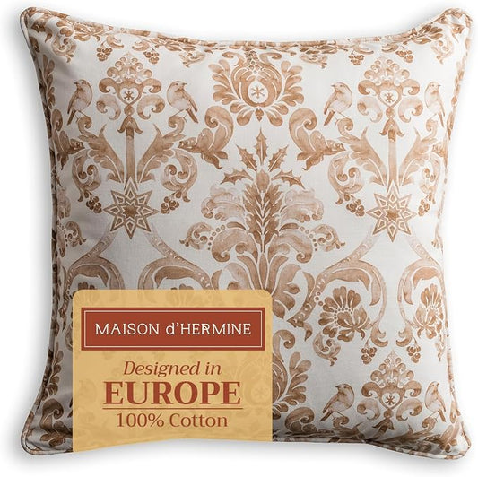 Maison d' Hermine Throw Pillow Covers 100% Cotton (20" x 20" - Pack of 1)