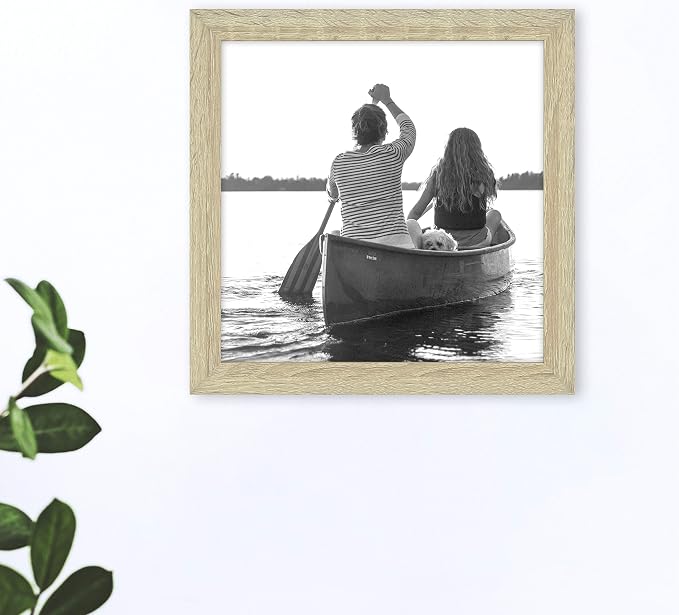 MCS Gallery Essential Picture Frame Set 8x8 Natural Woodgrain, Square Gallery Wall Hanging Picture Frames for Photos & Art Prints (12-Pack)