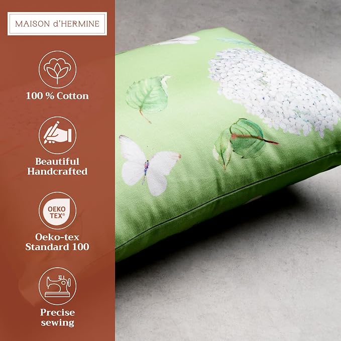 Maison d' Hermine Throw Pillow Covers 100% Cotton (12" x 20" - Pack of 1)