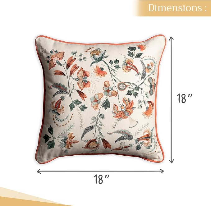 Maison d' Hermine Throw Pillow Covers 100% Cotton (18" x 18" - Pack of 1)