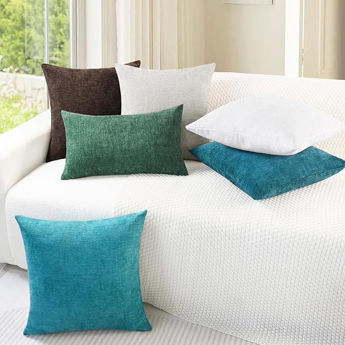 CaliTime Decorative Couch Throw Pillow Covers 20 X 20 Inches Coffee
