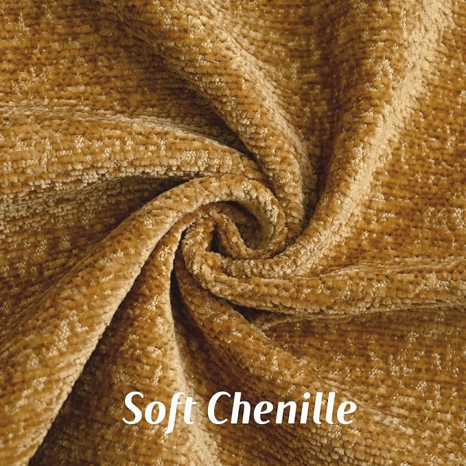 FUTEI Pack of 2 Chenille Soft Throw Pillow Covers 22x22 Inch, Tobacco