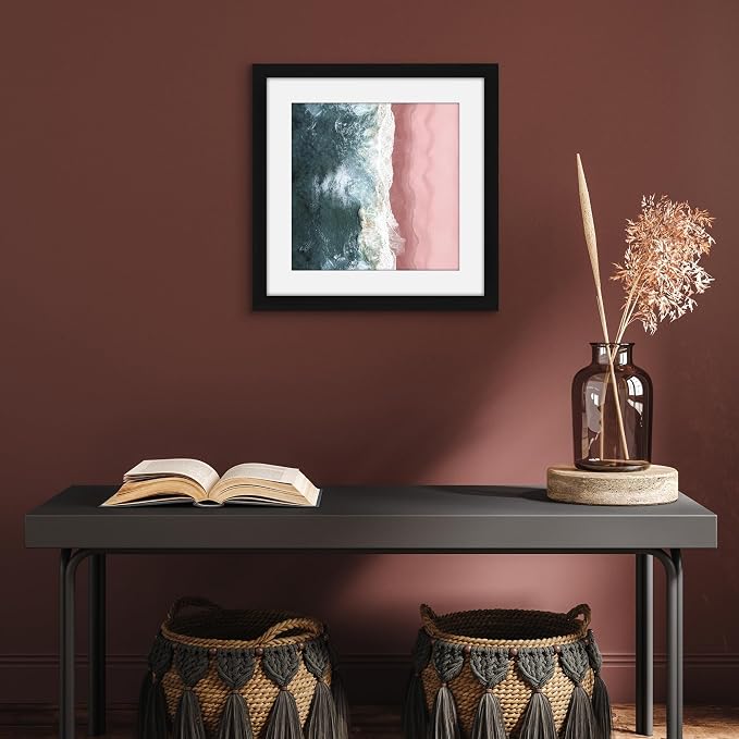 Americanflat 13x13 Picture Frame - Matted to 10x10 - Black