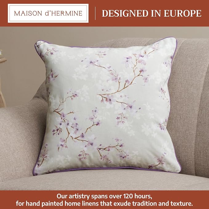 Maison d' Hermine Throw Pillow Covers 100% Cotton (18" x 18" - Pack of 1)