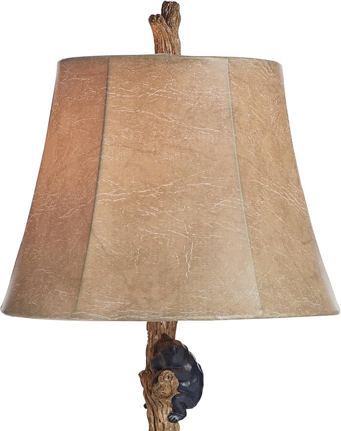 Climbing Bears 22 1/2" High Table Lamps Set of 2 USB Country Rustic Natural