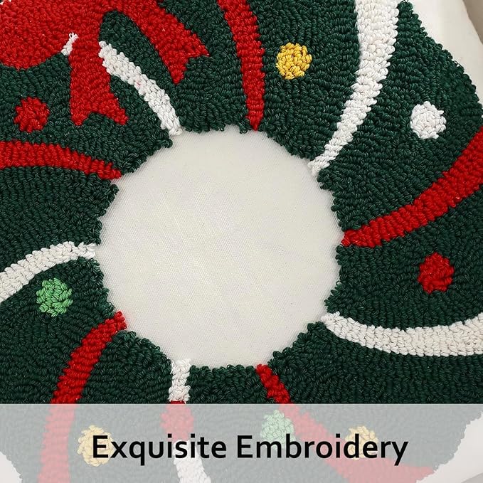 Christmas Throw Pillow Covers 18x 18 Set of 2 Christmas Garland