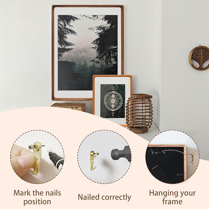 Square 6x6 Picture Frame with Mat for 4x4, USA-Sourced Natural Walnut Wood Handcrafted Rounded Corner with Real Glass, Vertical or Horizontal Display Photo Gallery Wall & Tabletop Frame