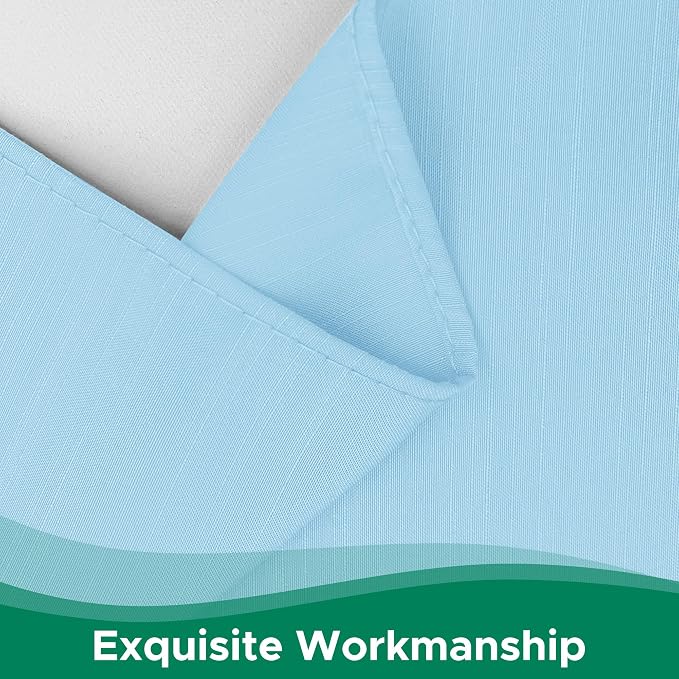Wrap Around Bed Skirt Full Size 15" Drop-Elastic Dust Ruffle Light Blue | Adjustable Pleated Bedskirt-Easy Fit Wrinkle Resistant Washable Bed Skirting-Hotel Studio Apartment Home Guest Bedroom Rental