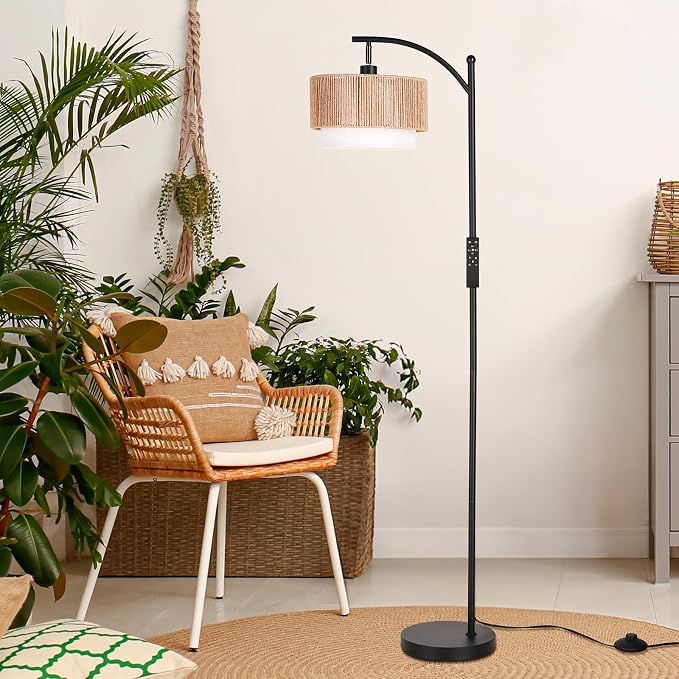 SUNMORY Arc Floor Lamps for Living Room with 12W Remote and Dimmable Bulb