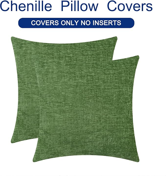 CaliTime Decorative Couch Throw Pillow Covers 22 X 22 Inches Forest Green