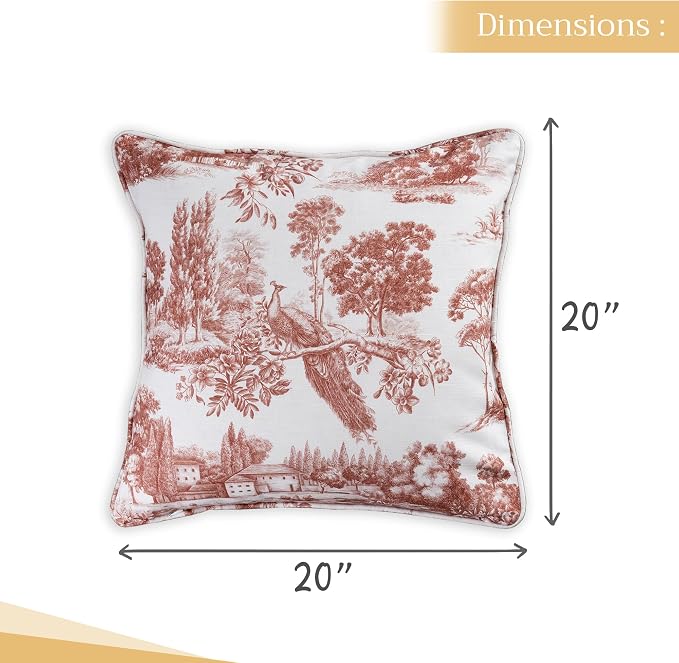 Maison d' Hermine Throw Pillow Covers 100% Cotton (20" x 20" - Pack of 1)