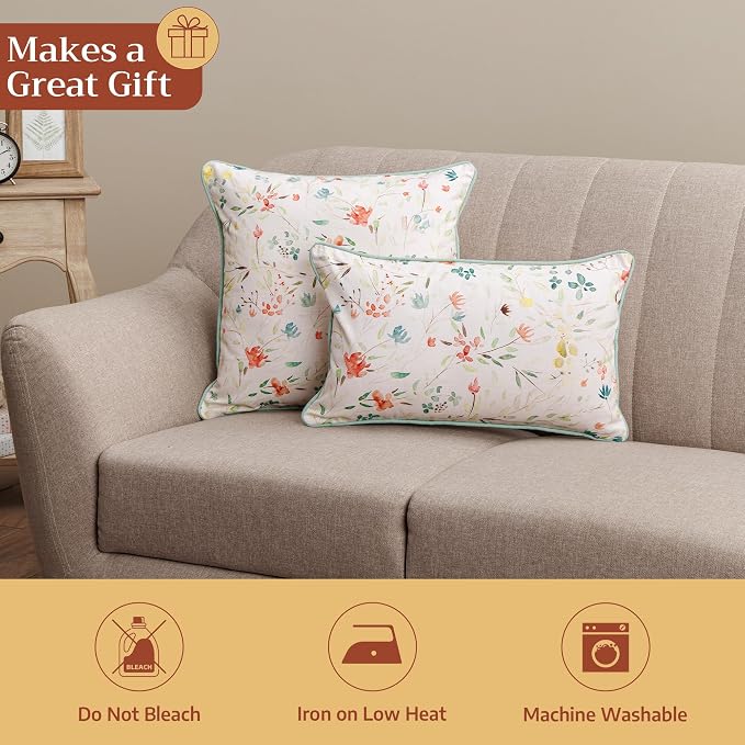 Maison d' Hermine Throw Pillow Covers 100% Cotton (12" x 20" - Pack of 1)