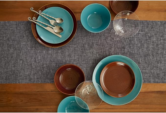 Solino Home 100% Pure Linen Table Runner Black Long, Athena 14 x 156 in | brings a tailored look to family meals and hosting, European flax fibres, naturally breathable, soft, OEKO-TEX Certified