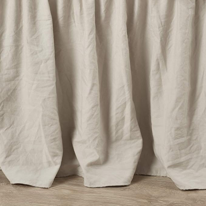 Lush Decor Ruched Ruffle Elastic Easy Wrap Around Bed Skirt Single Queen/King/Cal King Neutral - Queen Bed Skirt - Dust Ruffle - Tan Bedskirts (Pack of 6)