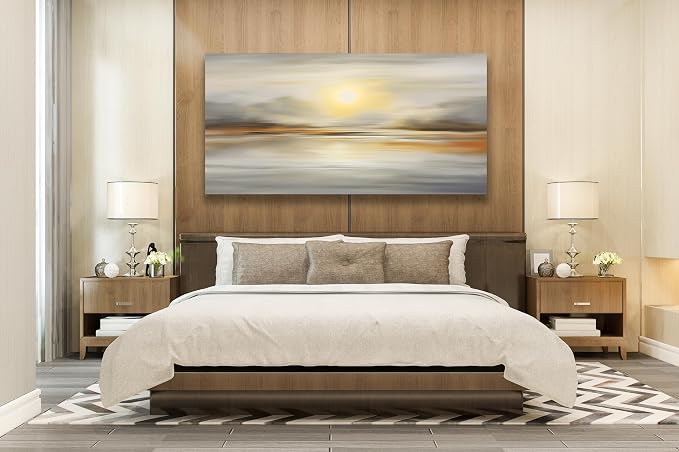 VHMING Abstract Canvas Wall Art Seascape Canvas Printing Abstract Art Wall Decor Artwork for Living Room Bedroom Dining Room Home Office Decor 29x58 inch