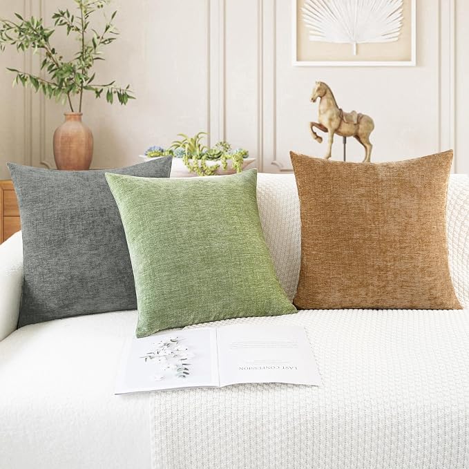 CaliTime Decorative Couch Throw Pillow Covers 18 X 18 Inches Sage Green