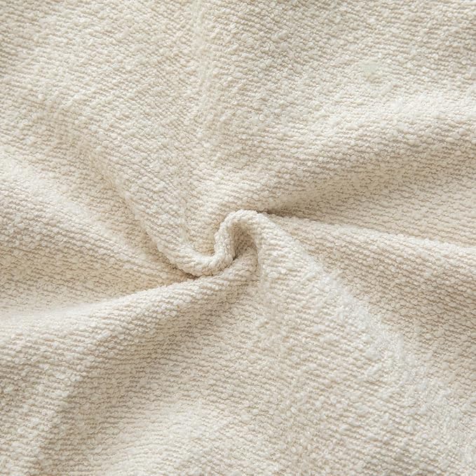 MANDIOO Pack of 2 Decorative Throw Pillow Covers Accent Solid Woven Textured Cushion Covers Pillow Cases Bedroom Living Room Sofa Home 24 x 24 Inch Beige