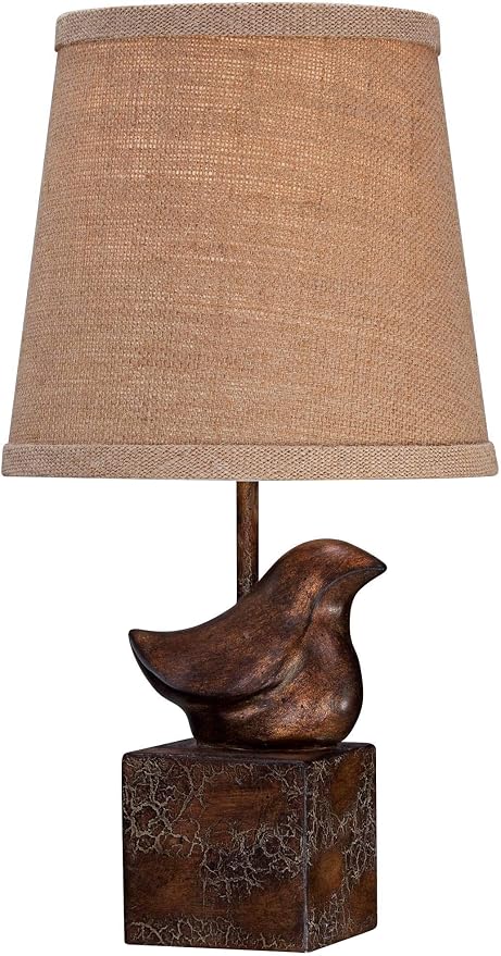 Bird Moderne 15 1/2" Small Accent Lamp Crackle Finish Sculptural Farmhouse