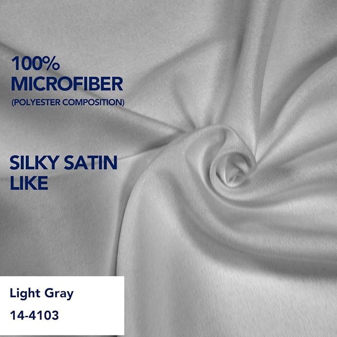 PureFit Wrap Around Ruffled Bed Skirt, Light Gray, Twin/Full - 18" Drop | Wrinkle Free Bedskirt Dust Ruffles, Easy to Put On Frame Cover with Adjustable Elastic Belt