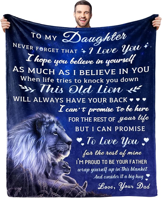 Givetoyou Daughter Gifts from Dad Daughter Birthday Graduation Christmas Valentines Mothers Day Wedding Gifts Gifts for Grown Adult Daughter Throw Blanket 60inx50in