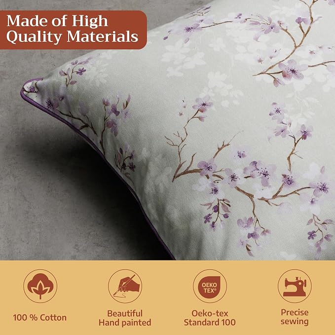 Maison d' Hermine Throw Pillow Covers 100% Cotton (18" x 18" - Pack of 1)
