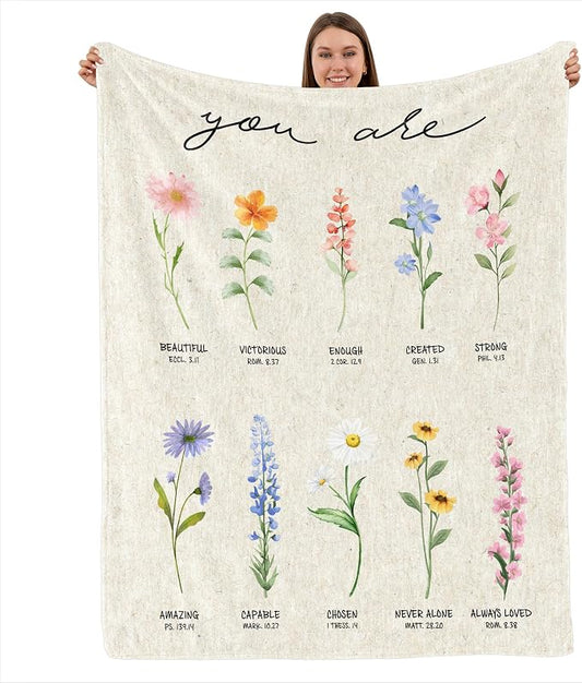 Christian Gifts for Women, Cozy Inspirational Soft Throw Blankets, Perfect Birthday & Religious Gifts for Sister, Friend, Daughter, Mom