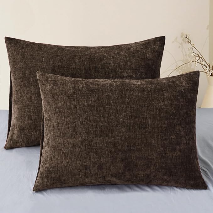 CaliTime Decorative Standard Throw Pillow Covers 26 X 20 Inches Coffee