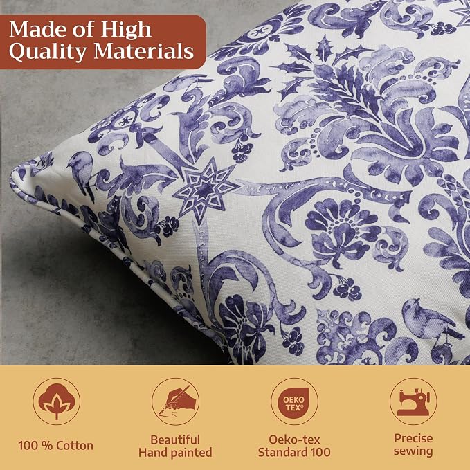 Maison d' Hermine Throw Pillow Covers 100% Cotton (12" x 20" - Pack of 1)