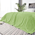 BEDELITE 3D Ribbed Jacquard Green Blankets Queen Size for Bed, 90x90 Inch | Soft Warm Decorative Fluffy Blanket, Cozy Fuzzy Lightweight Plush Fleece Throw Blankets for Bed, Room Decor, Gift for Women