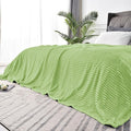 BEDELITE 3D Ribbed Jacquard Green King Size Blankets for Bed, 108x90 Inch | Soft Warm Decorative Fluffy Blanket, Cozy Fuzzy Lightweight Plush Fleece Throw Blankets for Bed, Room Decor, Gift for Women