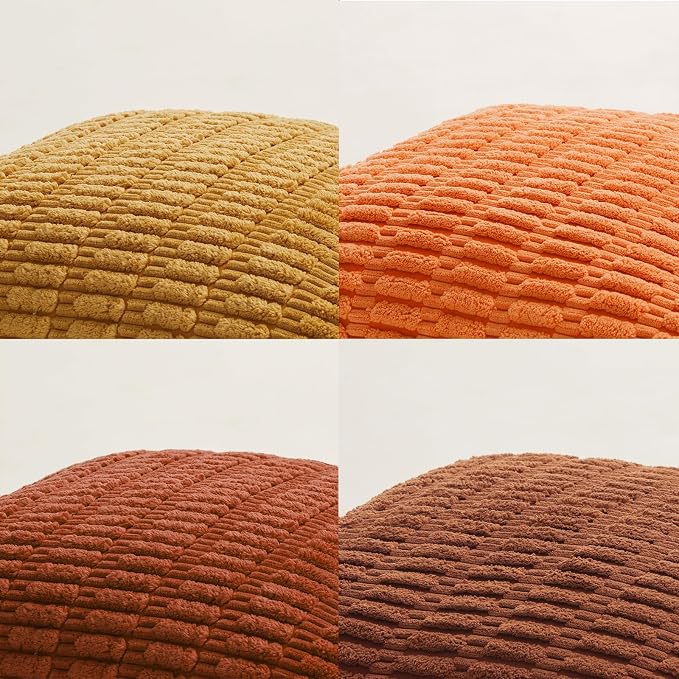 Fancy Homi 4 Packs Decorative Throw Pillow Covers for Living Room Couch Bed, Modern Farmhouse Boho Home Décor Accent Cushion Case, 26" x 26", Burnt Orange Series
