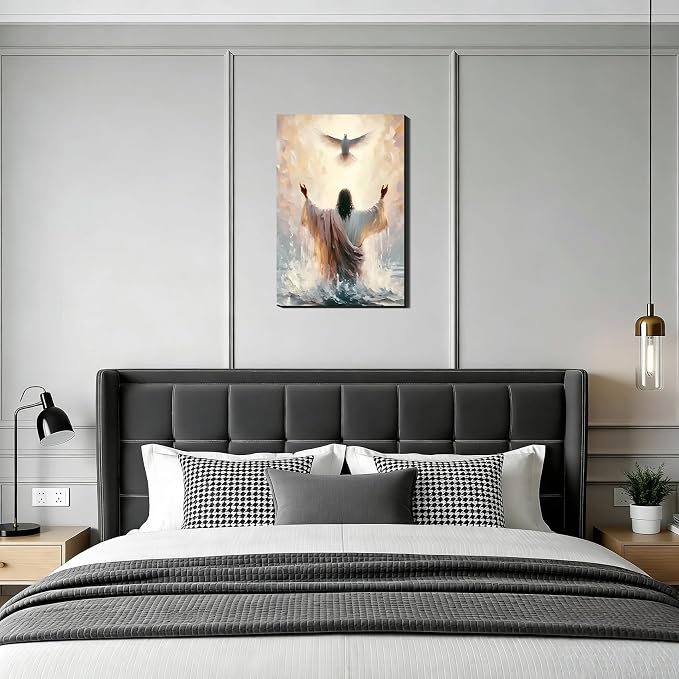 Jesus Dove Inspiring Wall Art, Freedom Picture Posters Prints Wrapped Canvas Wall Decor Artwork Painting for Bedroom, Living Room,Bathroom, Bar, Office Classic Home Decoration