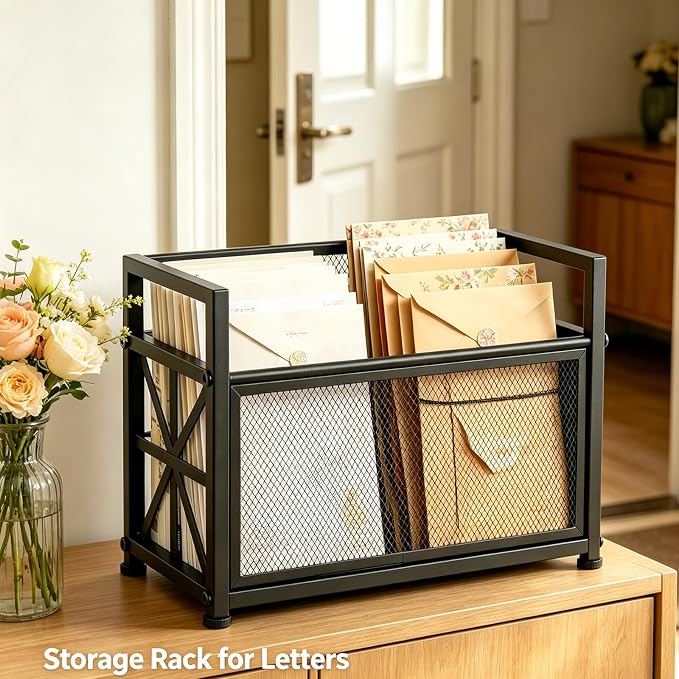 Large Magazine Rack Floor Stand, Metal Black Magazine Holder Floor,14" Mesh Magazine File Holder Storage Basket Shelf Box Bin Folder Organizer for Magazines, Books, Newspapers, Tablets