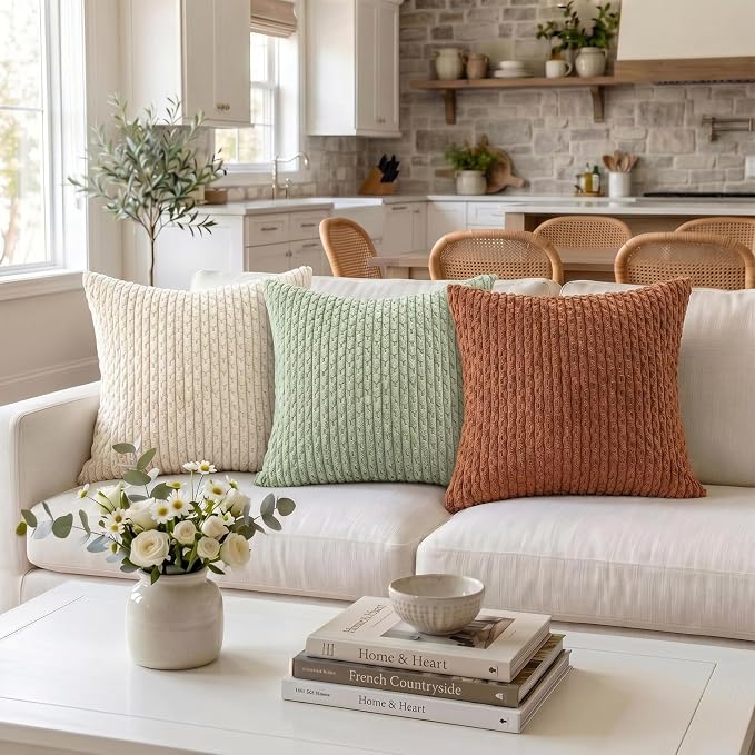 Rust Decorative Throw Pillow Covers 18x18 Inch Set of 2 Boho