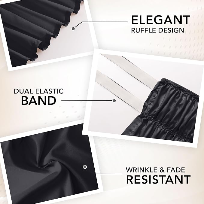 Wrap Around King Bed Skirt, Easy Fit Elastic Belt, 16 Inch Drop, Grey | No Mattress Lifting, Stay-Put Design, Adjustable Buckle & Elastic Belt, Wrinkle & Fade Resistant, Brushed Microfiber