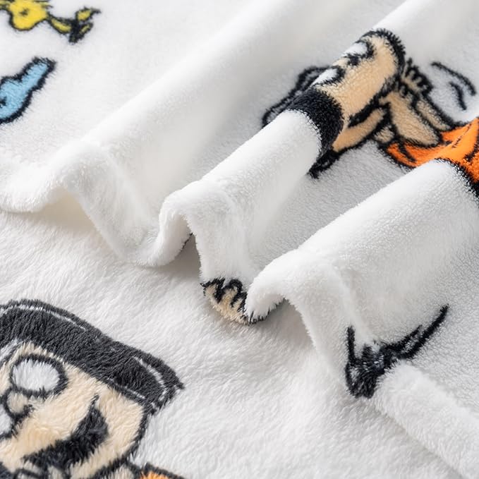Berkshire Blanket Peanuts® VelvetLoft® Cute Character Snoopy Plush Blanket,Peanuts Stripe Multi,Twin 60 in x 90 in (Official Peanuts® Product)