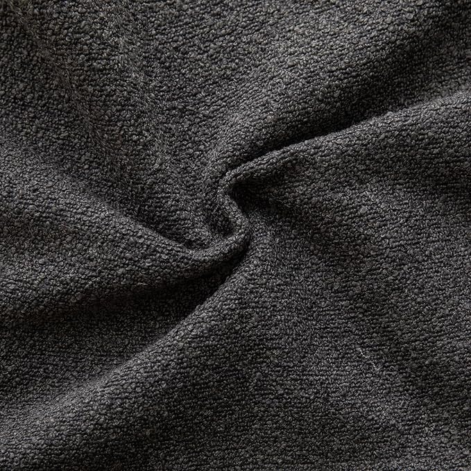 MANDIOO Pack of 2 Decorative Throw Pillow Covers Accent Solid Woven Textured Cushion Covers Pillow Cases Bedroom Living Room Sofa Home 20 x 20 Inch Dark Gray