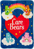 Silver Buffalo Care Bears Rainbow Heart Logo, Fleece Throw Blanket, 45x60in | Bedtime and Tenderheart Bear, Cheer, Soft and Cozy, 180 GSM