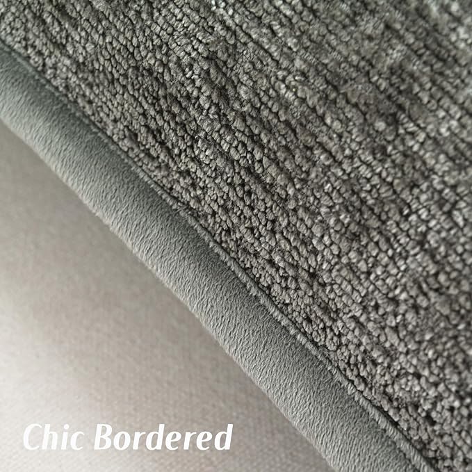 FUTEI Pack of 2 Chenille Soft Throw Pillow Covers 12x20 Inch, Grey