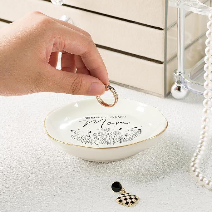 Remember I Love You Mom Ceramic Ring Dish