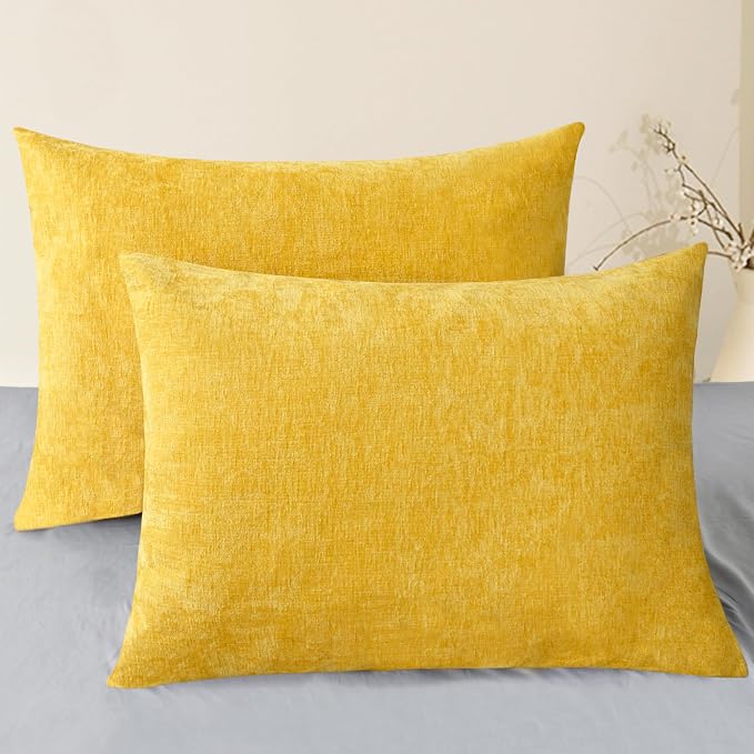CaliTime Decorative Throw Pillow Covers 26 X 20 Inches Mustard Yellow