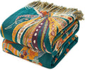 MSGKV Boho Throw Blanket 60"x80" 100% Cotton Floral Muslin Blanket for Sofa | 100% Cotton Muslin, Twin Size Throw Blanket, Floral Home Accent, Soft & Breathable, Lightweight Comfort, Machine Washable