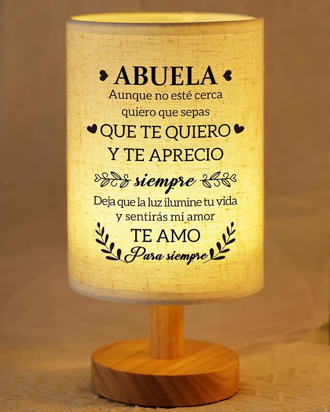 Birthday Gifts for Grandma in Spanish, Fabric Bedside Table Lamp