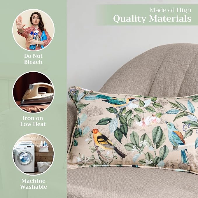 Maison d' Hermine Throw Pillow Covers 100% Cotton (12" x 20" - Pack of 1)