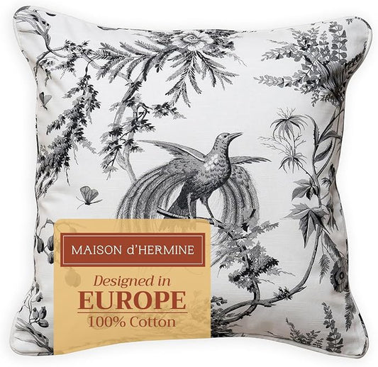 Maison d' Hermine Throw Pillow Covers 100% Cotton (18" x 18" - Pack of 1)