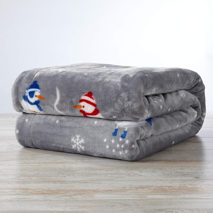 Great Bay Home Soft Velvet Plush and Sherpa Fleece 50" x 60" Holiday Throw Blanket | Christmas Throw for Sofa and Bed | Cozy & Warm Plush Throw Blanket | Holiday Blankets and Throws Eve Collection