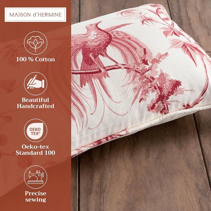 Maison d' Hermine Throw Pillow Covers 100% Cotton (12" x 20" - Pack of 1)